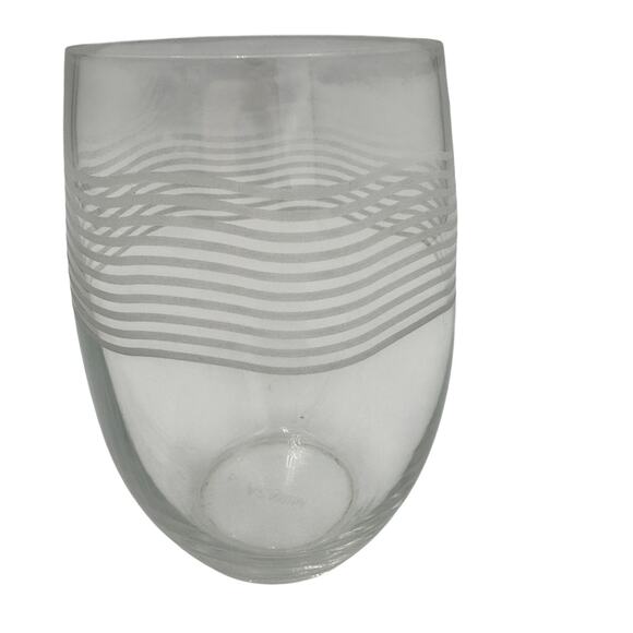 Vintage Stemless Wine Glasses by Mikasa in Pattern Cheers Set of 4 - Picture 2 of 8